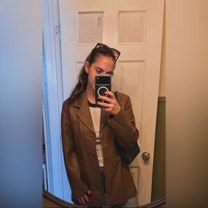 Bernardo Brown Leather Blazer / Jacket